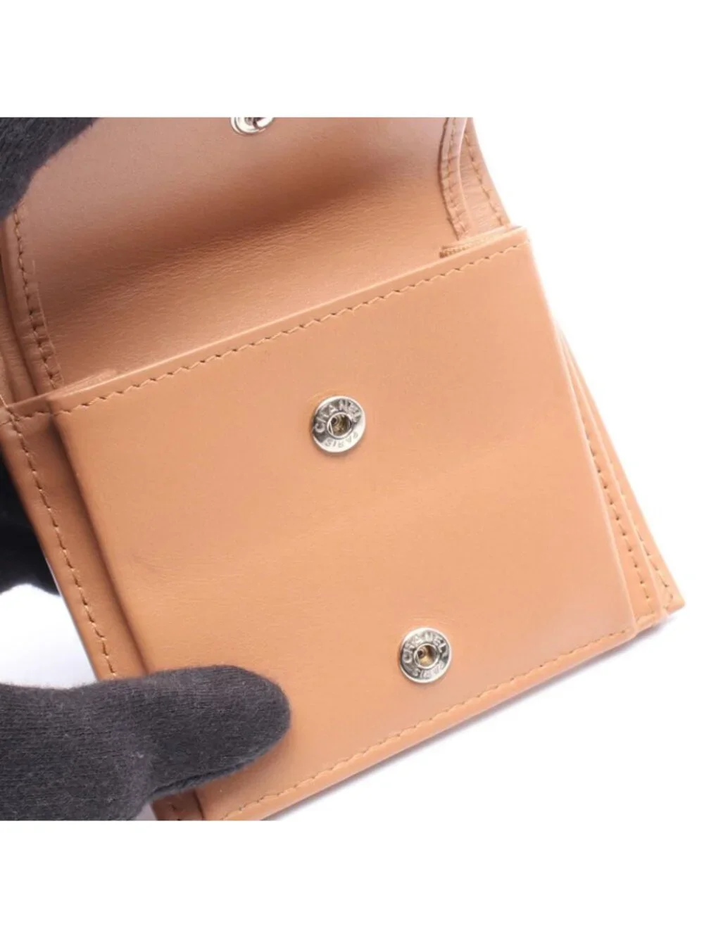 Chanel Bifold Wallet Quilted Camel Leather